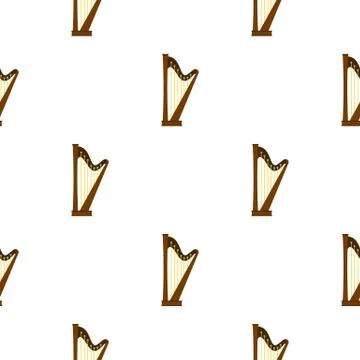 Wooden harp pattern seamless Stock Illustration