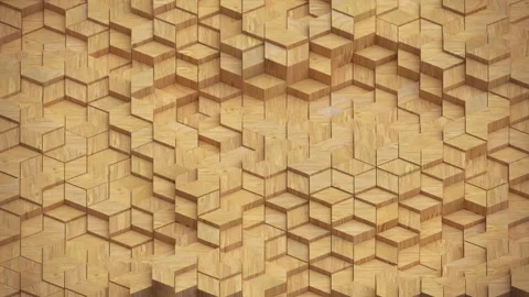 Wooden Hexagon Geometric Pattern Background Seamless loop 3D render animation Stock Footage 321690306