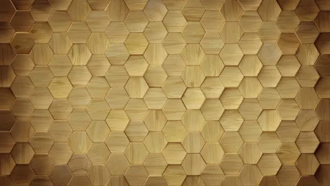 Wooden Hexagon Pattern Background Seamless loop 3D render animation Stock Footage 320399622