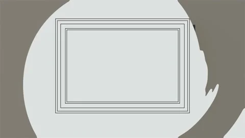 Wooden horizontal frame on painted wall. Seamless footage. 4K Stock Footage 167724225