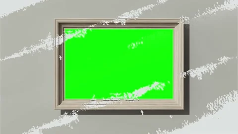 Wooden horizontal frame on painted wall. Seamless footage. Chromakey. 4K Stock Footage 169076899