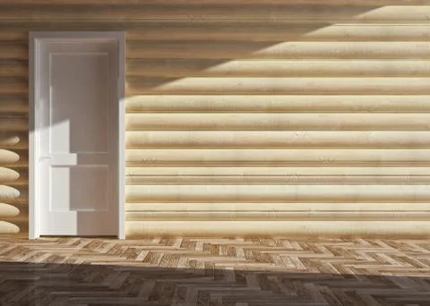 Wooden house interior Stock Illustration