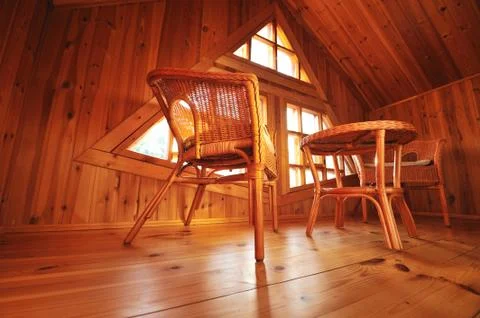 Wooden interior Stock Photos
