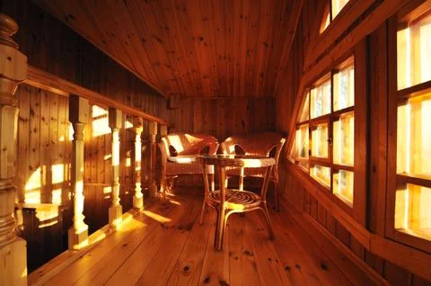 Wooden interior Stock Photos