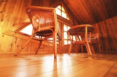 Wooden interior Stock Photos