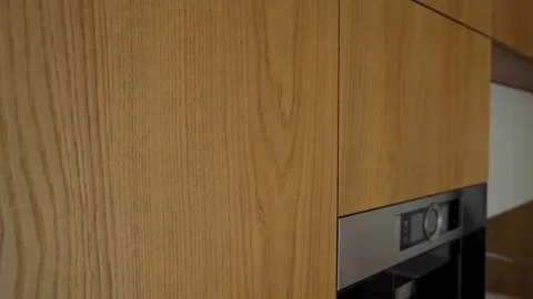 Wooden kitchen facade texture 스톡 동영상 321949626