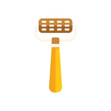 Wooden kitchen roller with handle for rolling dough flat icon illustration Illustration