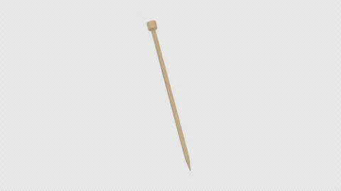Wooden Knitting Needle Rotating on a Transparent Background. Seamless Loop. 4K Stock Footage 305190842