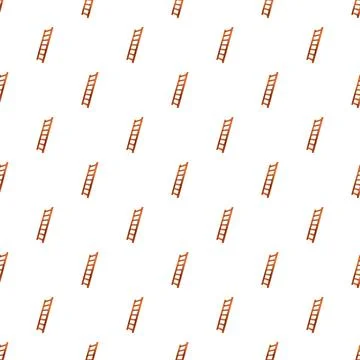 Wooden ladder seamless pattern repeating on white background Stock Illustration