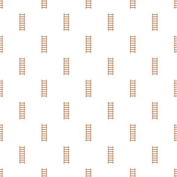 Wooden ladders creating seamless pattern background on white Stock Illustration
