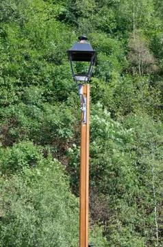 Wooden lamppost 写真素材