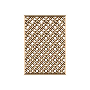 Wooden lattice fence panel pattern on white background Stock Illustration