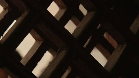 Wooden Lattice Window and Soft Light Inside Lama Temple, Beijing, China Stock Footage 345685355