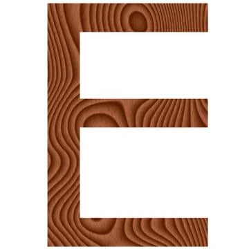 Wooden Letter E Stock Illustration