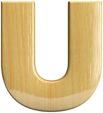 Wooden letter U Stock Illustration