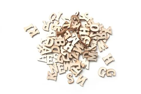 Wooden letters stack on white background Stock Photos