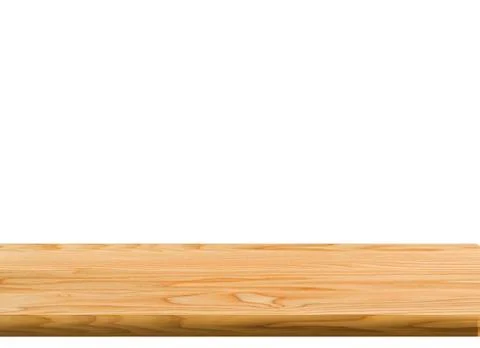 Wooden light table isolated on white background. For your product placement or Stock Photos