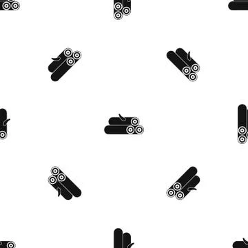 Wooden logs pattern seamless black Stock Illustration