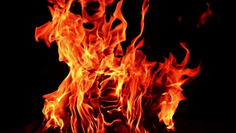 Wooden logs in a stack burning well in the campfire. Stock Footage 270381475