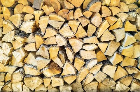 Wooden logs in stack Foto stock