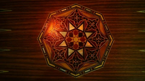 Wooden Mandala backgammon background hd footage Stock Footage 104112724