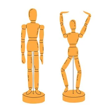Wooden Mannequin for learning to draw Stock Illustration