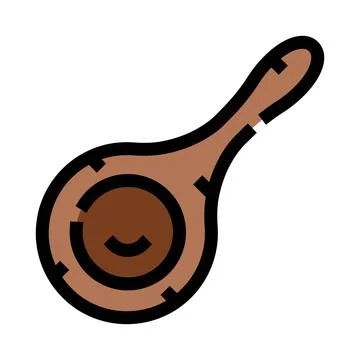 Wooden maraca percussion instrument creating rhythm and music Stock Illustration