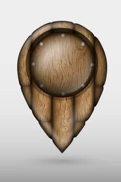 Wooden marker map Illustrazione stock