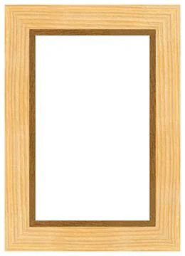 Wooden marquetry rectangle pine walnut frame, wooden frame made of a combination Stock Illustration