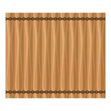 Wooden mat with brown border for serving food and drinks Stock Illustration