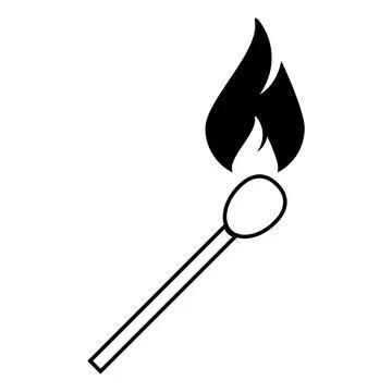 Wooden match icon vector Stock Illustration