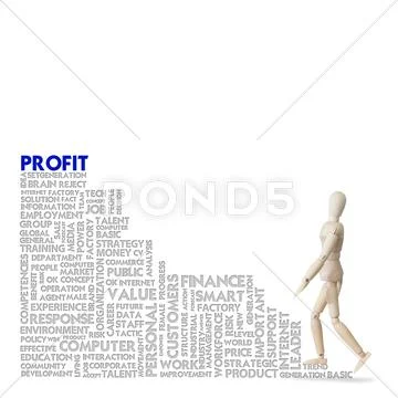 Wooden model climbs the ladder of success business and career concept Stock Illustration