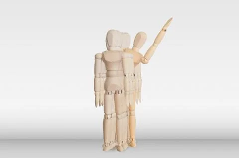 Wooden model in the crowd for human resource concept Stock Illustration