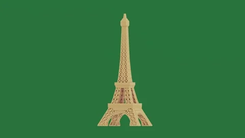 Wooden model of the eiff tower and with Stock-Footage 335980589