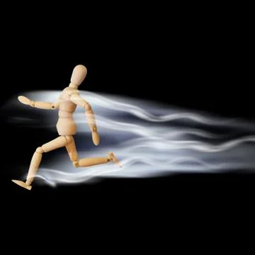 Wooden model run fast Stock Illustration