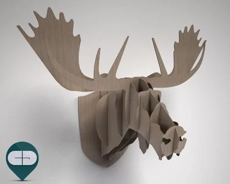 Wooden moose head 3D Model