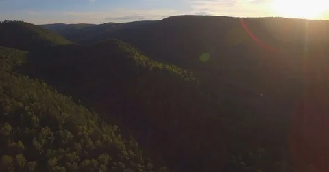 Wooden mountains in sunlight Stock Footage 80976272