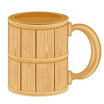 Wooden mug Stock Illustration