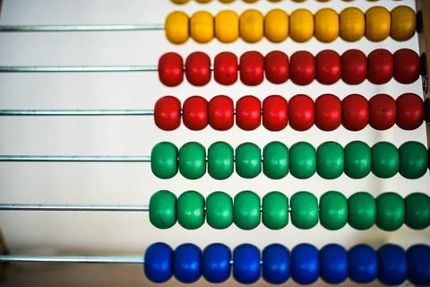 Wooden multi colored abacus Stock Photos