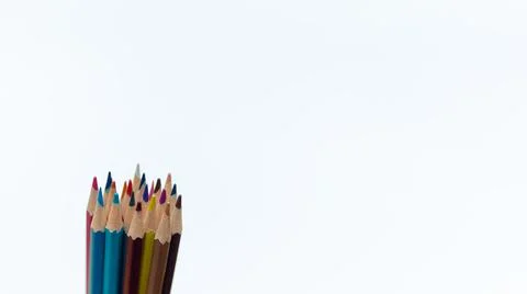 Wooden multi-colored sharp simple pencils for drawing, collected in a pack, o 库存照片