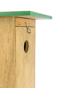 Wooden nesting box in closeup Stock Photos
