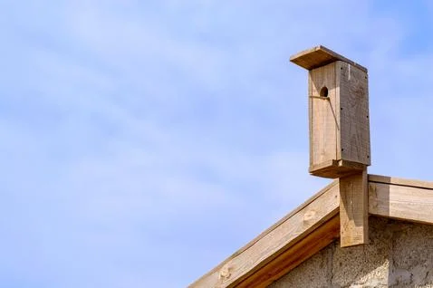 Wooden nesting box Stock Photos