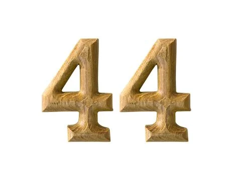 Wooden numeric 44 Stock Illustration
