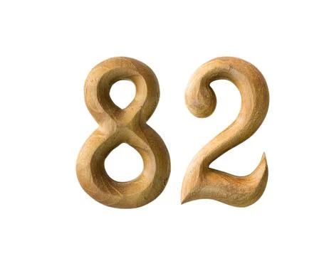 Wooden numeric 82 Stock Illustration