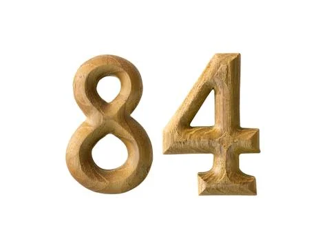 Wooden numeric 84 Stock Illustration