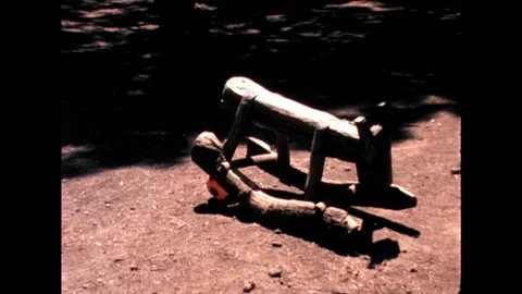 Wooden Object on Ground Stock Footage 278217062