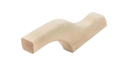 Wooden object with a square shape and a curved end Stock Photos