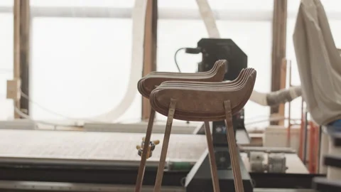 Wooden Objects in Workshop Video stock 196553412