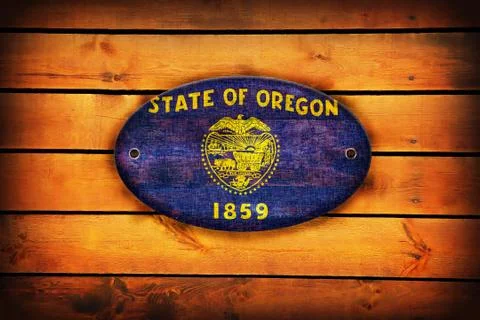 Wooden Oregon flag. Stock Illustration