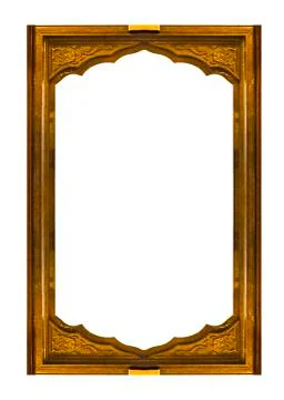 Wooden Ornate Frame Isolated Photo Stock Illustration